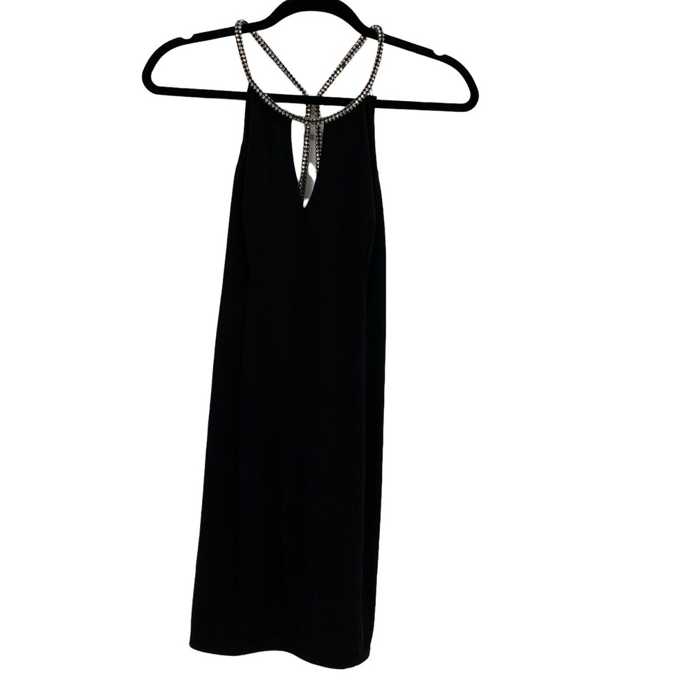 Ark & Co Womens Black Backless Keyhole Neck Mini Dress Size Medium